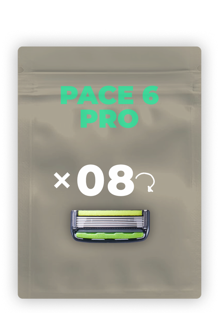 סכיני גילוח Pace6Pro, מארז 8 יח’