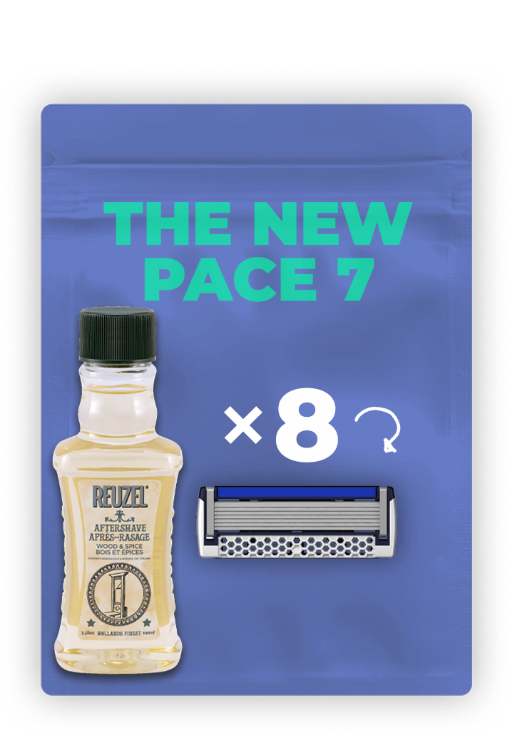 ערכת סכיני גילוח Pace7 ואפטרשייב רוזל