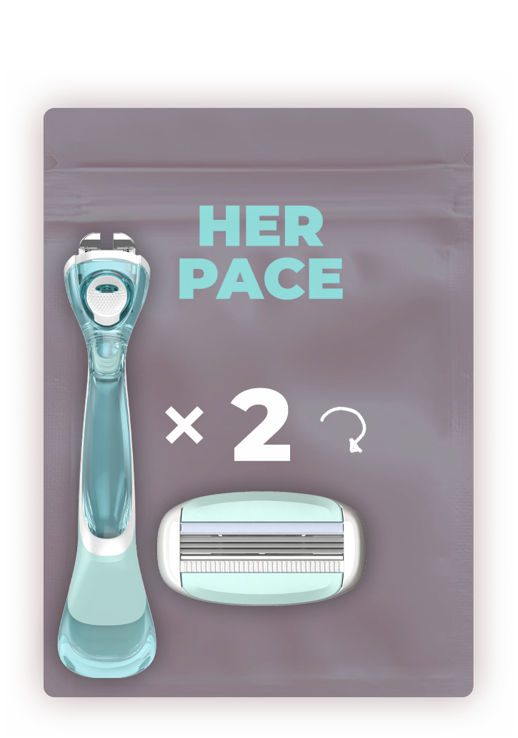 ידית + 2 סכיני גילוח 3 להבים לנשים